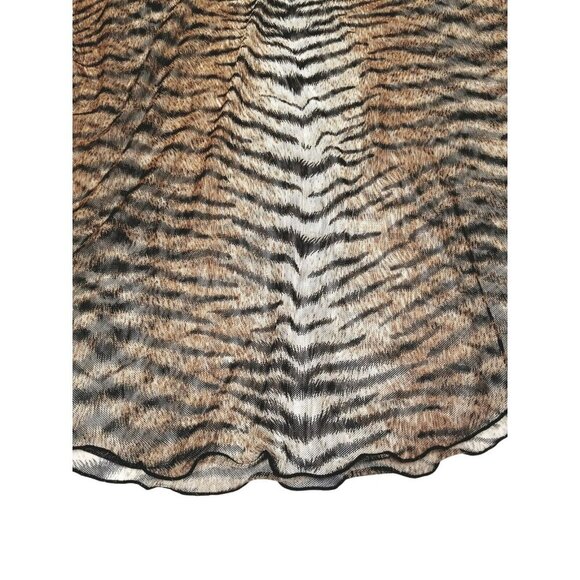 Tiger Animal Print Sheer Tunic Top By Jordan Taylor S Mob‎ Wife - Picture 4 of 11